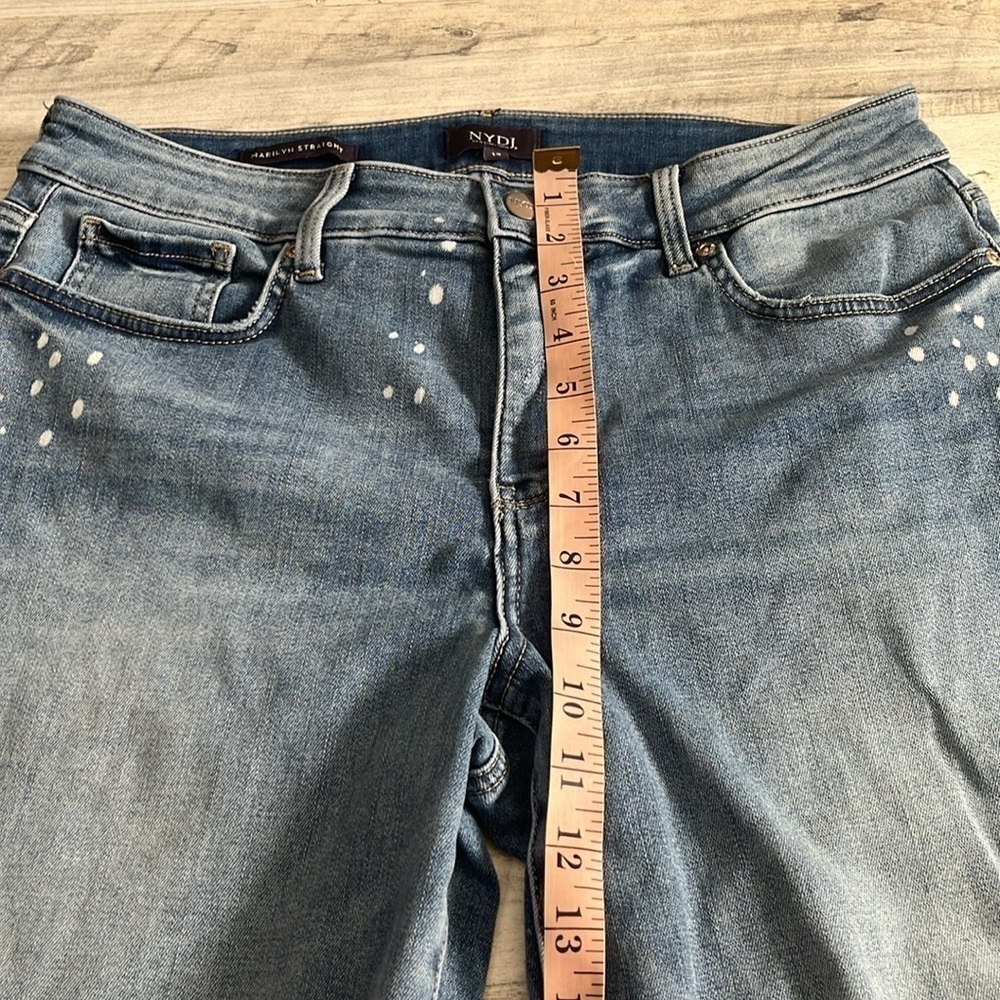 NYDJ Bleach Spattered Crop Jeans Size 12 - Picture 10 of 12